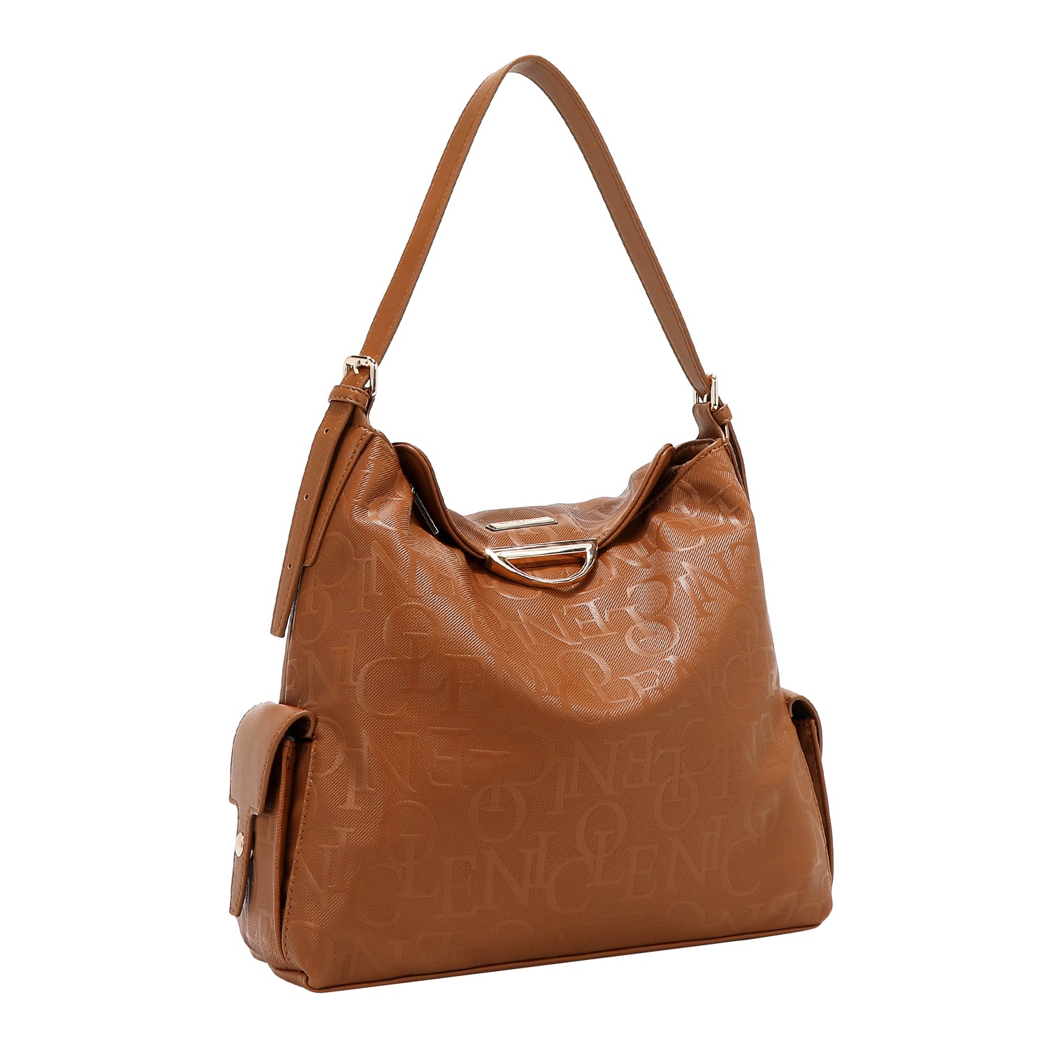 BOLSO DE HOMBRO GRANDE ELEGANCIA EN RELIEVE (MARRON)