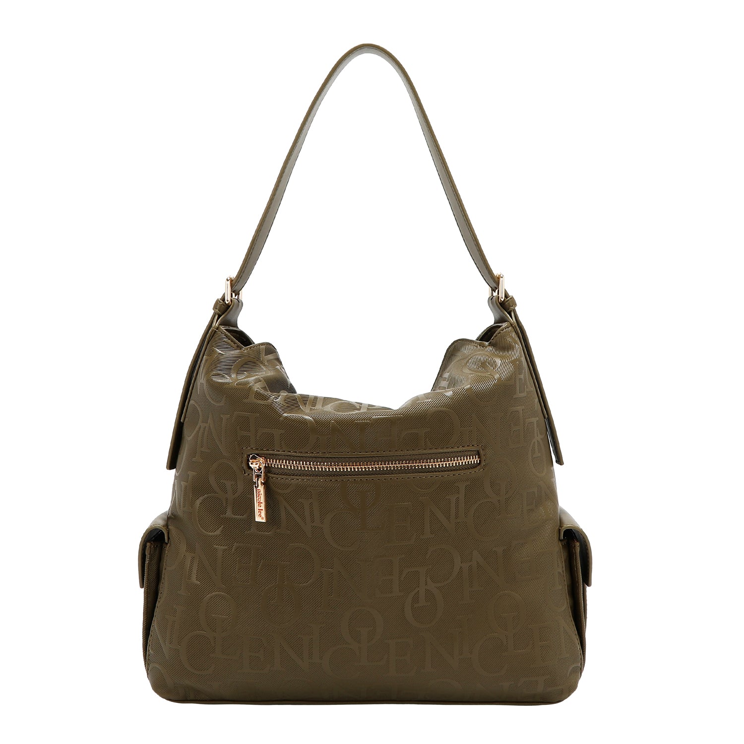 BOLSO DE HOMBRO GRANDE ELEGANCIA EN RELIEVE (OLIVA)