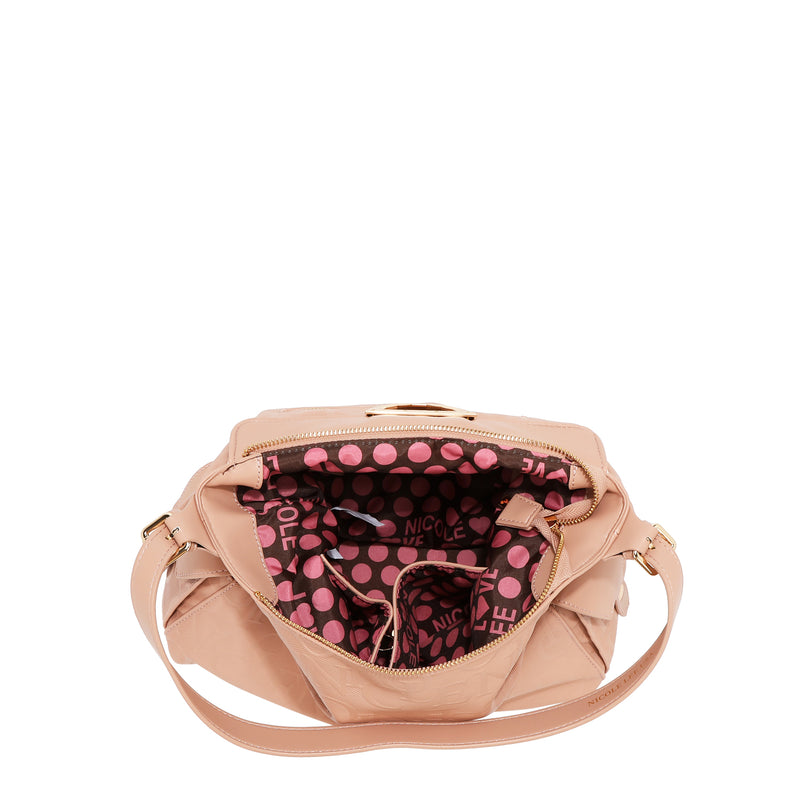 BOLSO DE HOMBRO GRANDE ELEGANCIA EN RELIEVE (ROJO)