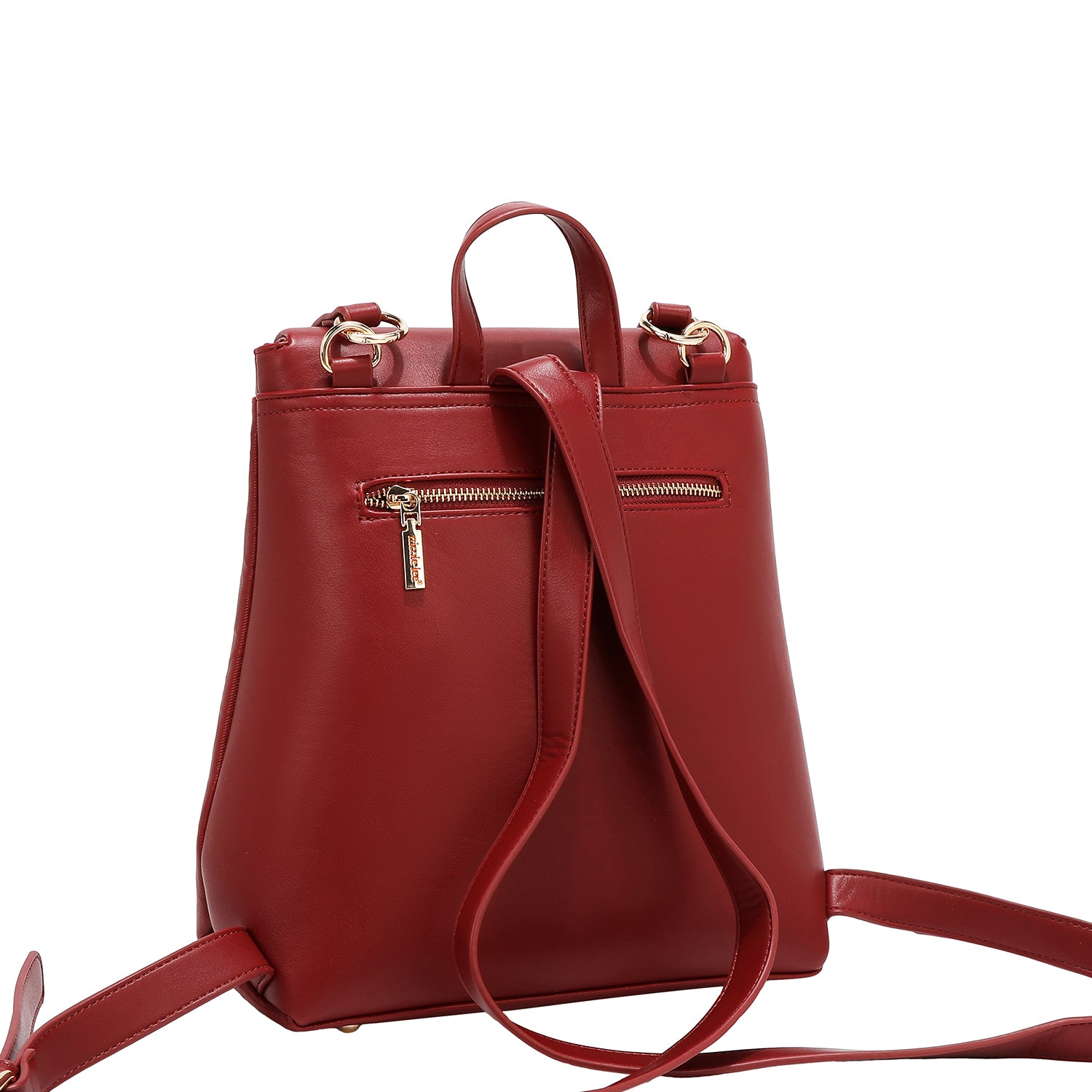 MOCHILA CON SOLAPA ELEGANCIA EN RELIEVE (ROJO)