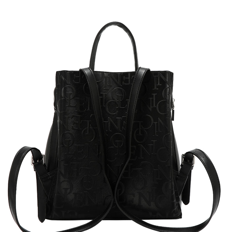 MOCHILA ELEGANCIA EN RELIEVE (NEGRO)