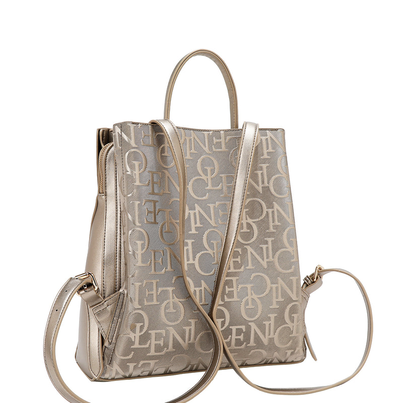 MOCHILA ELEGANCIA EN RELIEVE (CHAMPAGNE)