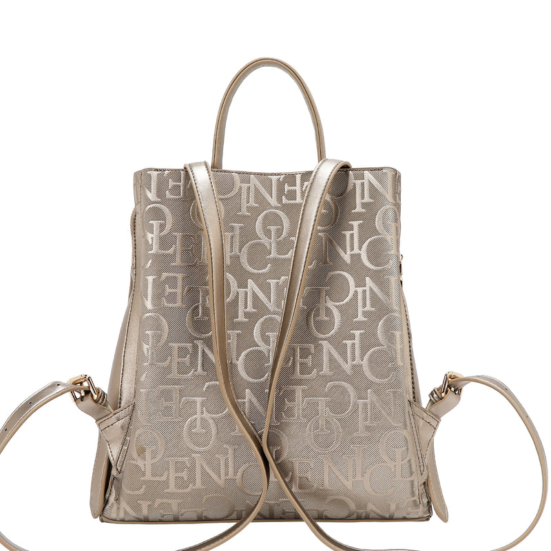 MOCHILA ELEGANCIA EN RELIEVE (CHAMPAGNE)