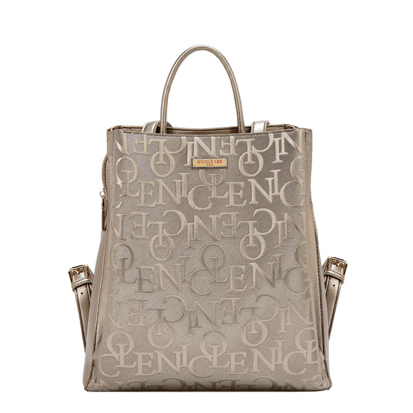 MOCHILA ELEGANCIA EN RELIEVE (CHAMPAGNE)