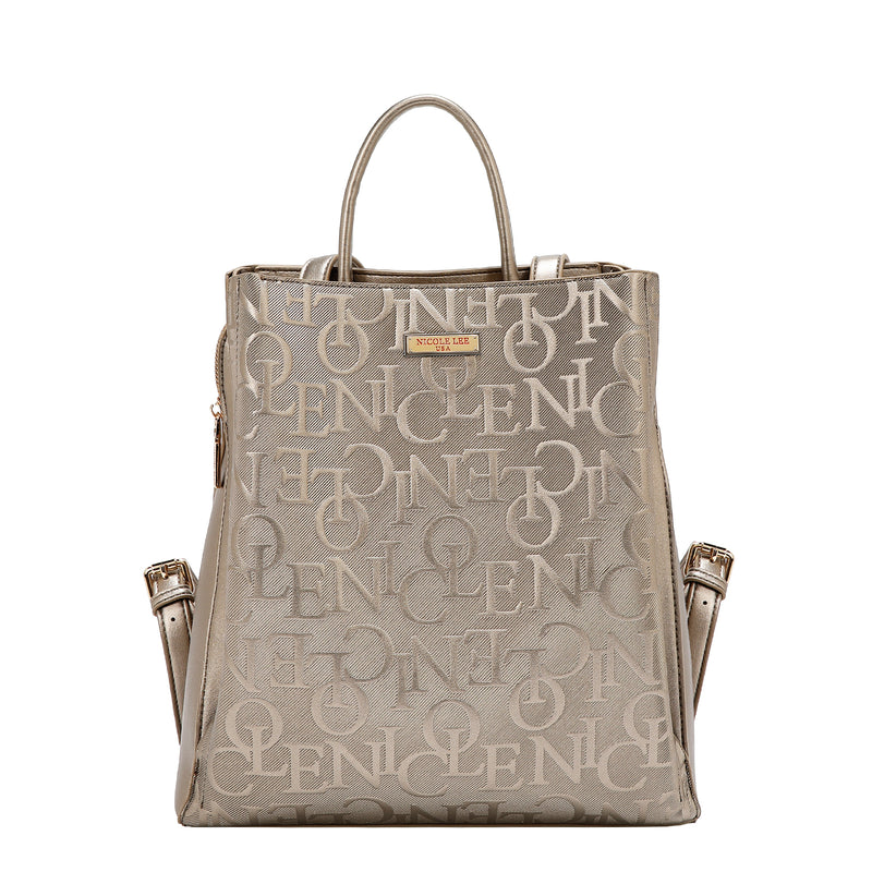 MOCHILA ELEGANCIA EN RELIEVE (CHAMPAGNE)