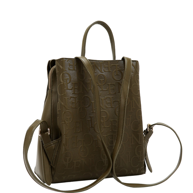 MOCHILA ELEGANCIA EN RELIEVE (OLIVA)
