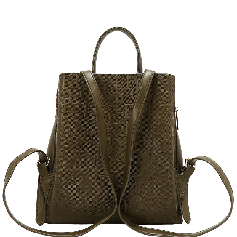 MOCHILA ELEGANCIA EN RELIEVE (OLIVA)