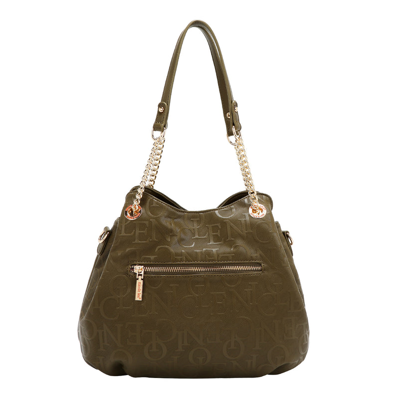 BOLSO DE MANO ELEGANCIA EN RELIEVE (OLIVA)