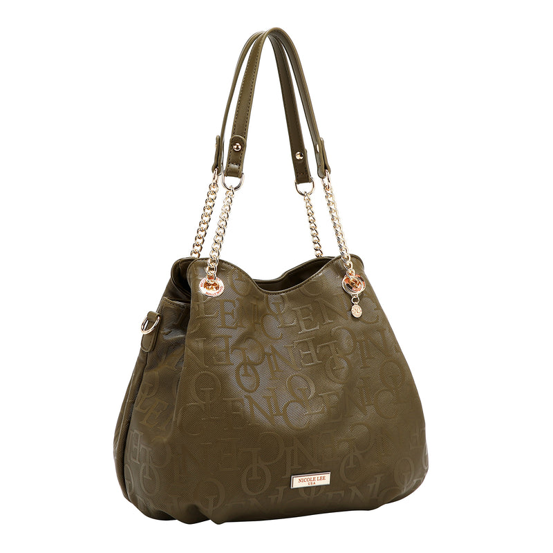 BOLSO DE MANO ELEGANCIA EN RELIEVE (OLIVA)