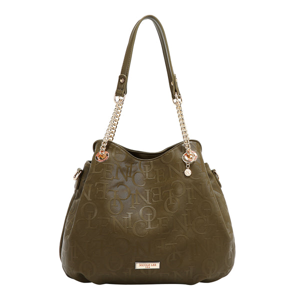 BOLSO DE MANO ELEGANCIA EN RELIEVE (OLIVA)