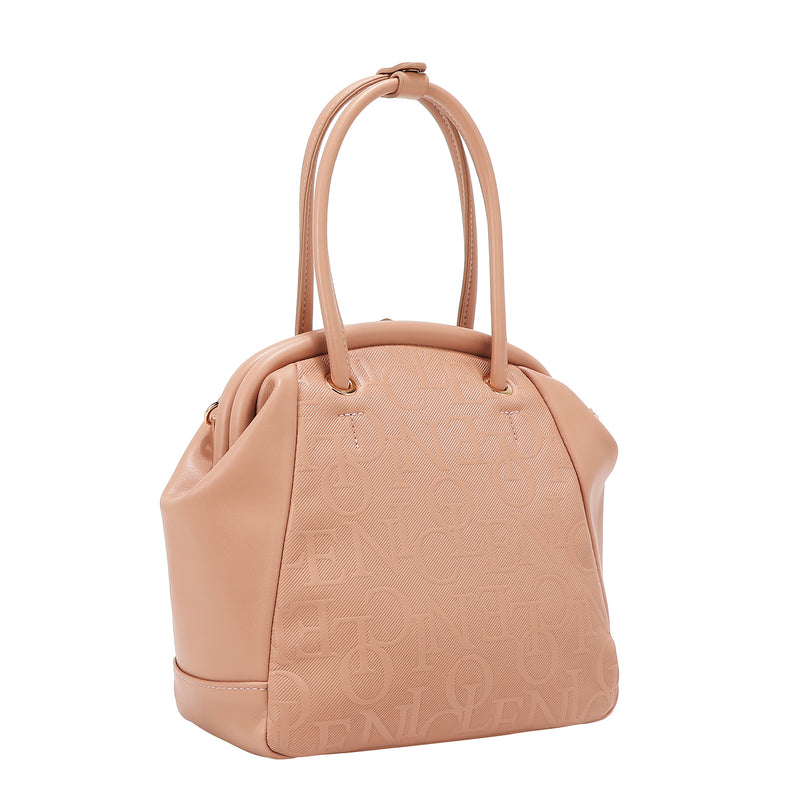 BOLSO DE HOMBRO CON MARCO ELEGANTE EN RELIEVE (ROSA)
