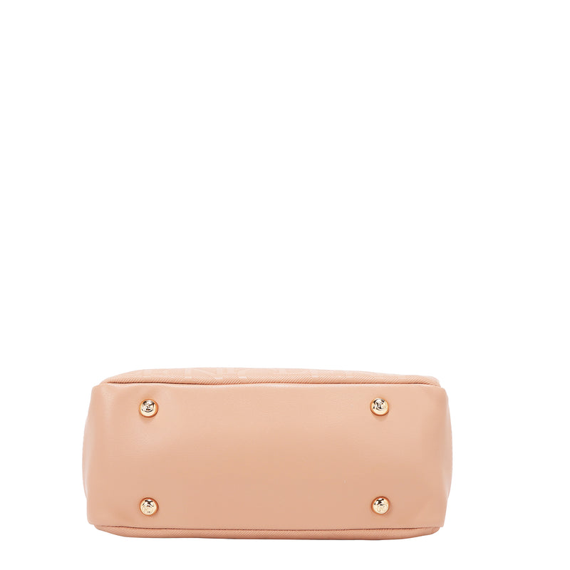 BOLSO DE HOMBRO CON MARCO ELEGANTE EN RELIEVE (ROSA)