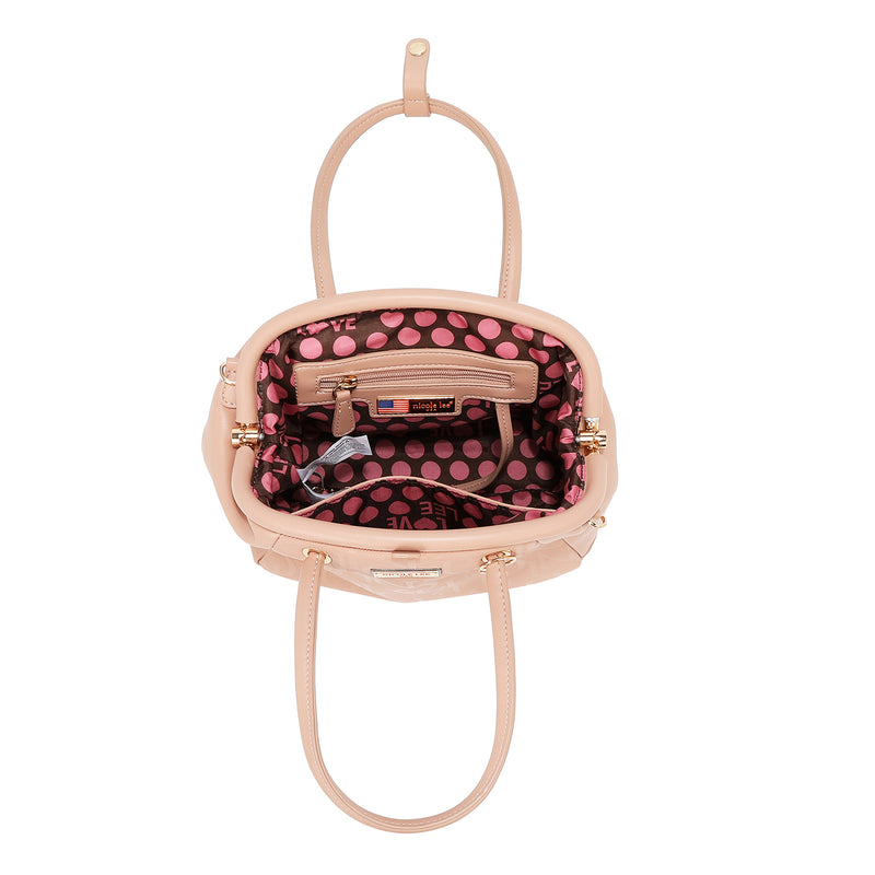 BOLSO DE HOMBRO CON MARCO ELEGANTE EN RELIEVE (ROJO)