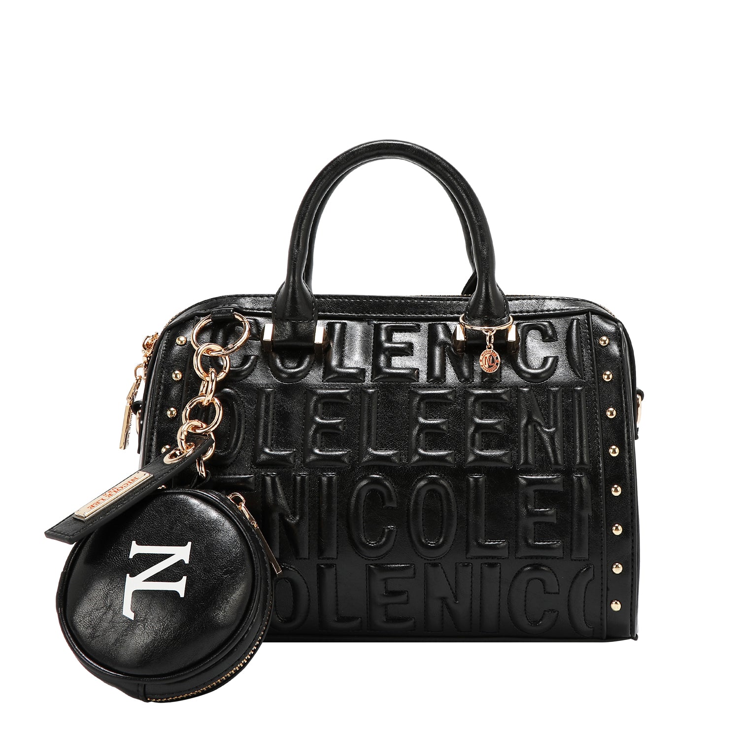 BOLSO BOSTON CON LOGOTIPO EN RELIEVE (NEGRO)