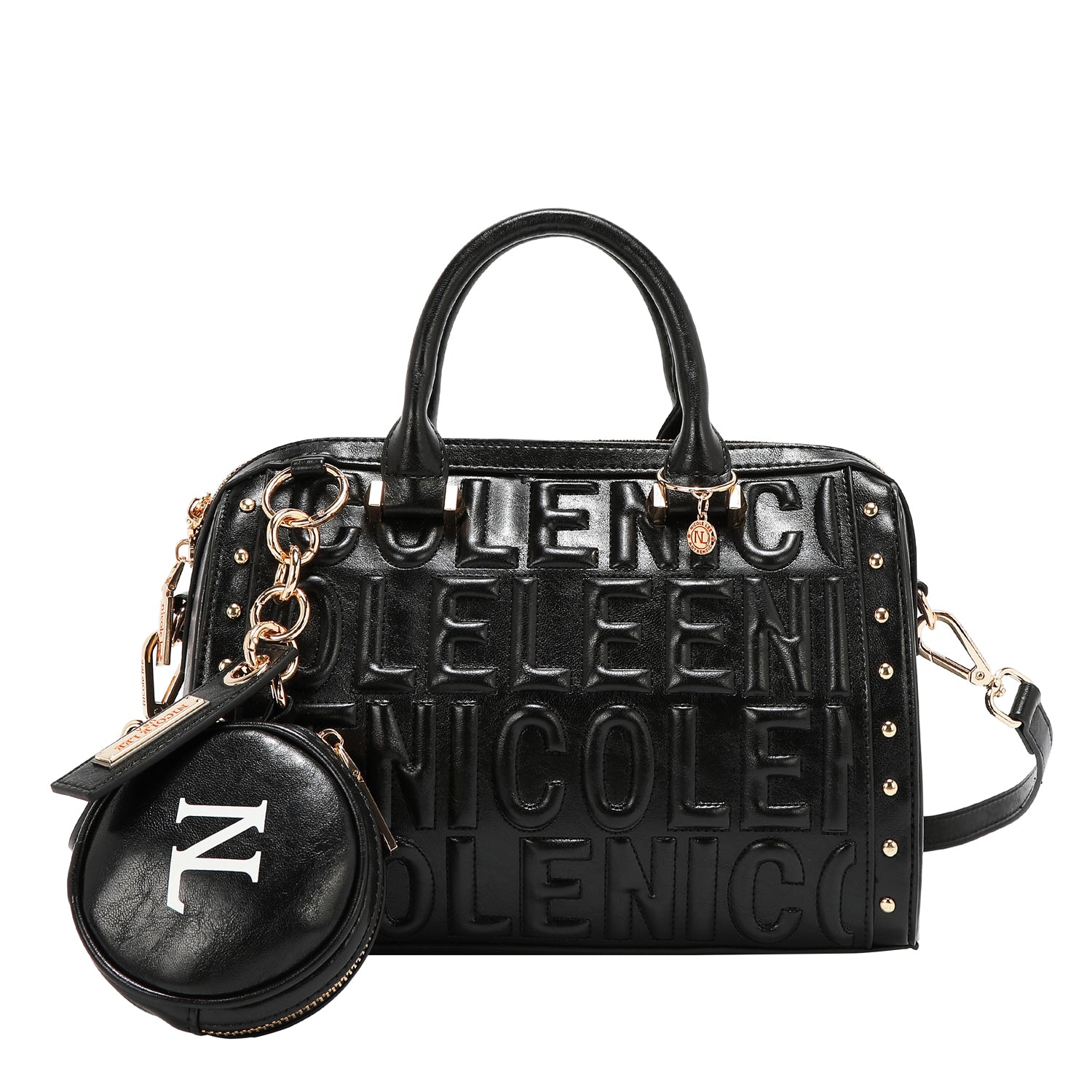 BOLSO BOSTON CON LOGOTIPO EN RELIEVE (NEGRO)