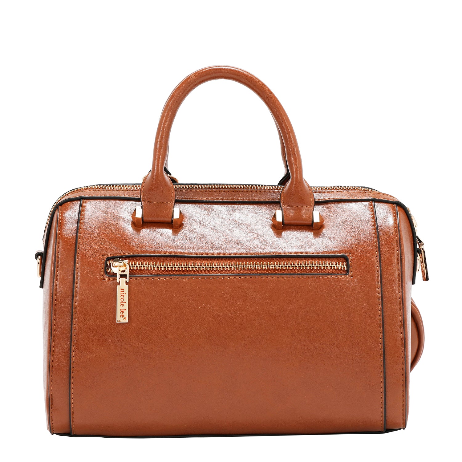 BOLSO BOSTON CON LOGOTIPO EN RELIEVE (MARRON)