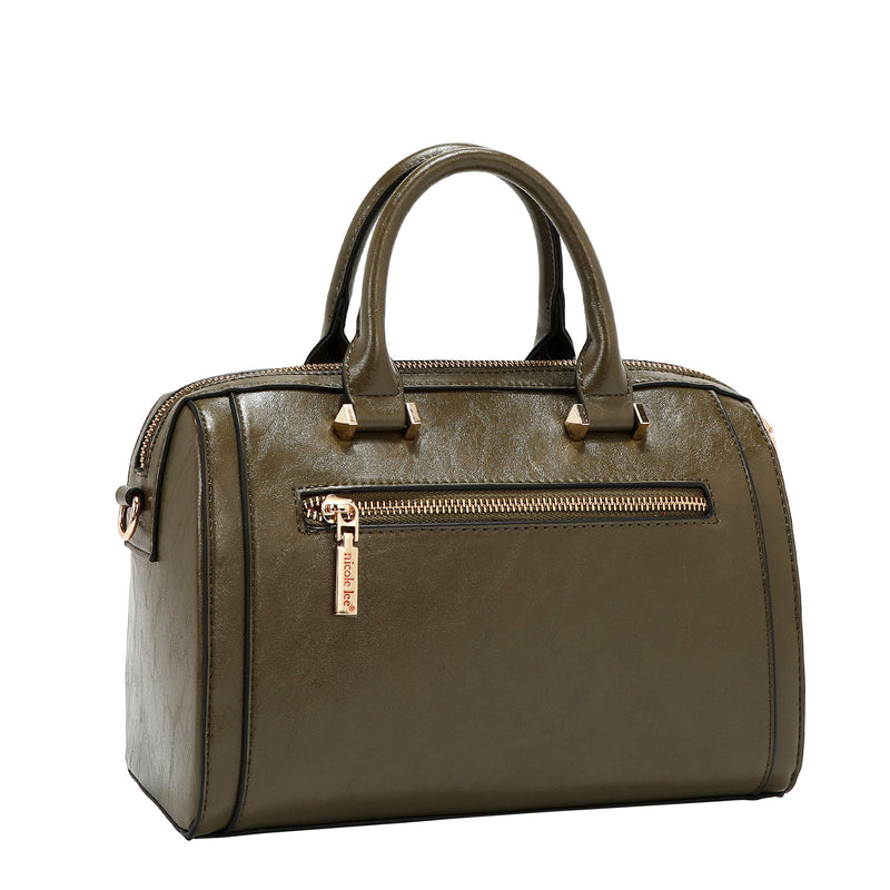 BOLSO BOSTON CON LOGOTIPO EN RELIEVE (OLIVA)