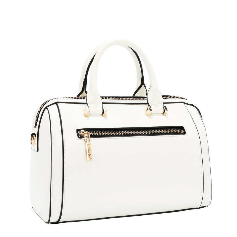 BOLSO BOSTON CON LOGOTIPO EN RELIEVE (BLANCO)