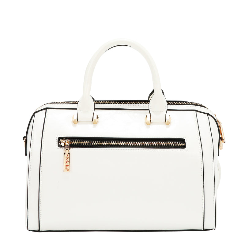 BOLSO BOSTON CON LOGOTIPO EN RELIEVE (BLANCO)