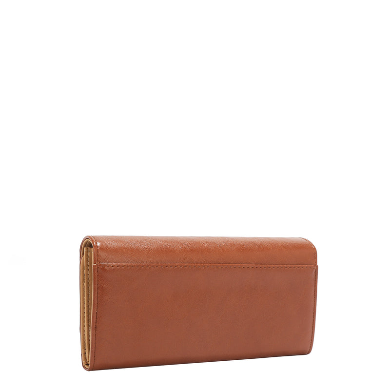 CARTERA TRIPLE PLIEGO CON LOGO EN RELIEVE (MARRON)