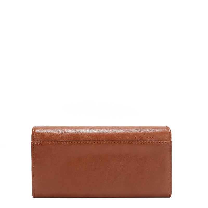 CARTERA TRIPLE PLIEGO CON LOGO EN RELIEVE (MARRON)