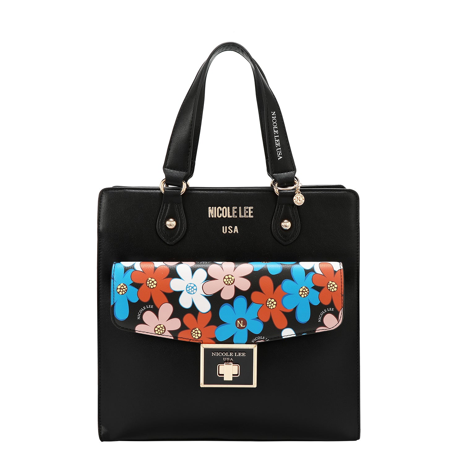 BOLSA DE TOTE POP FLORAL (NEGRO)