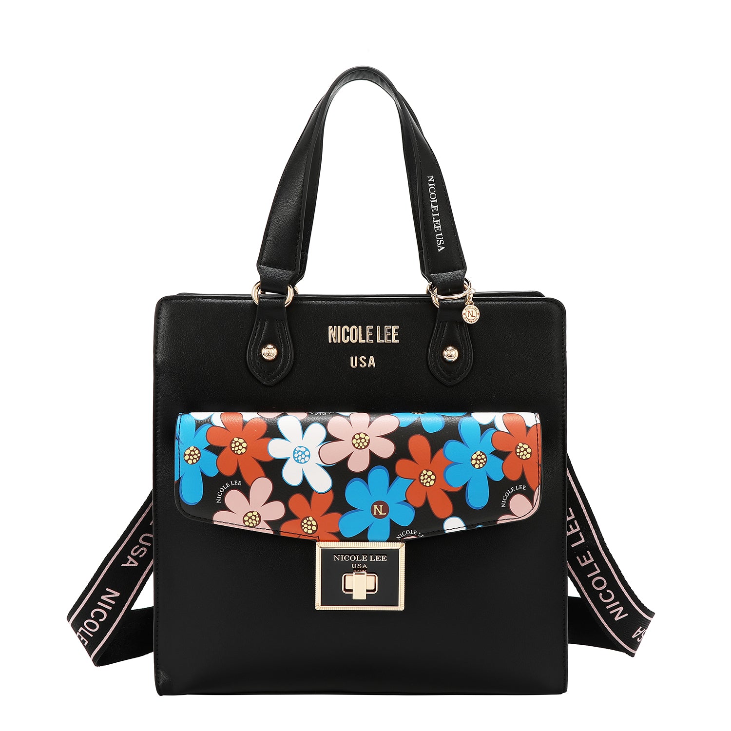 BOLSA DE TOTE POP FLORAL (NEGRO)
