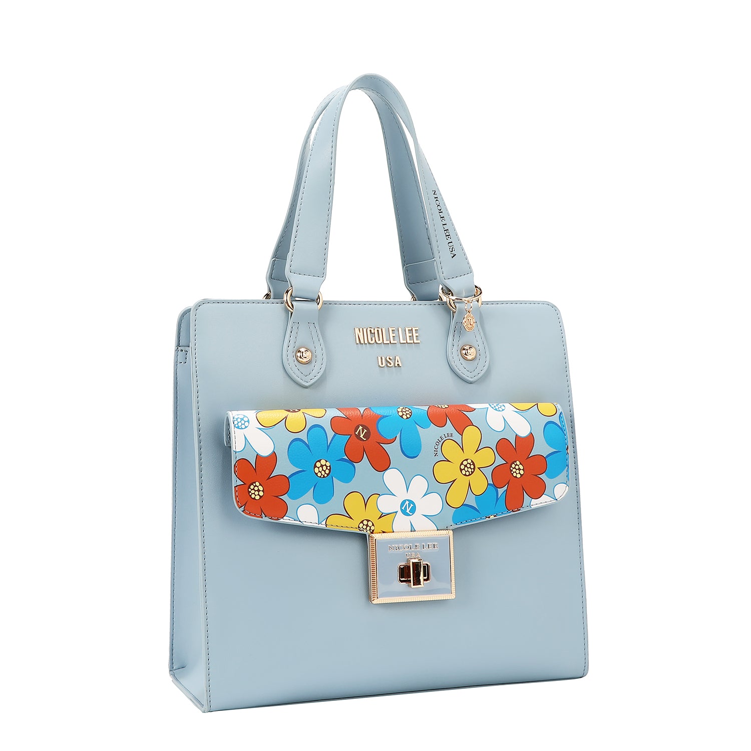 Bolsa pop floral (azul)