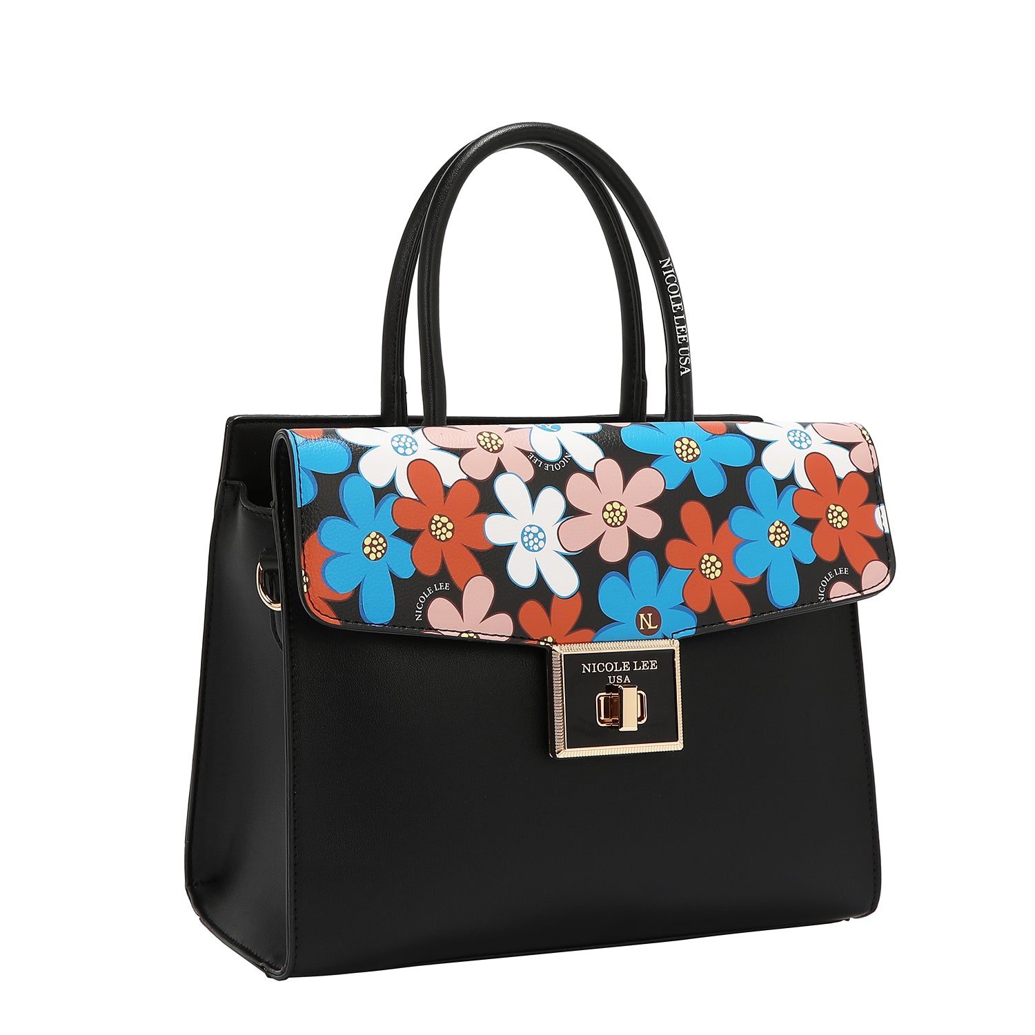 Sac à canon à pop fleuri (noir)