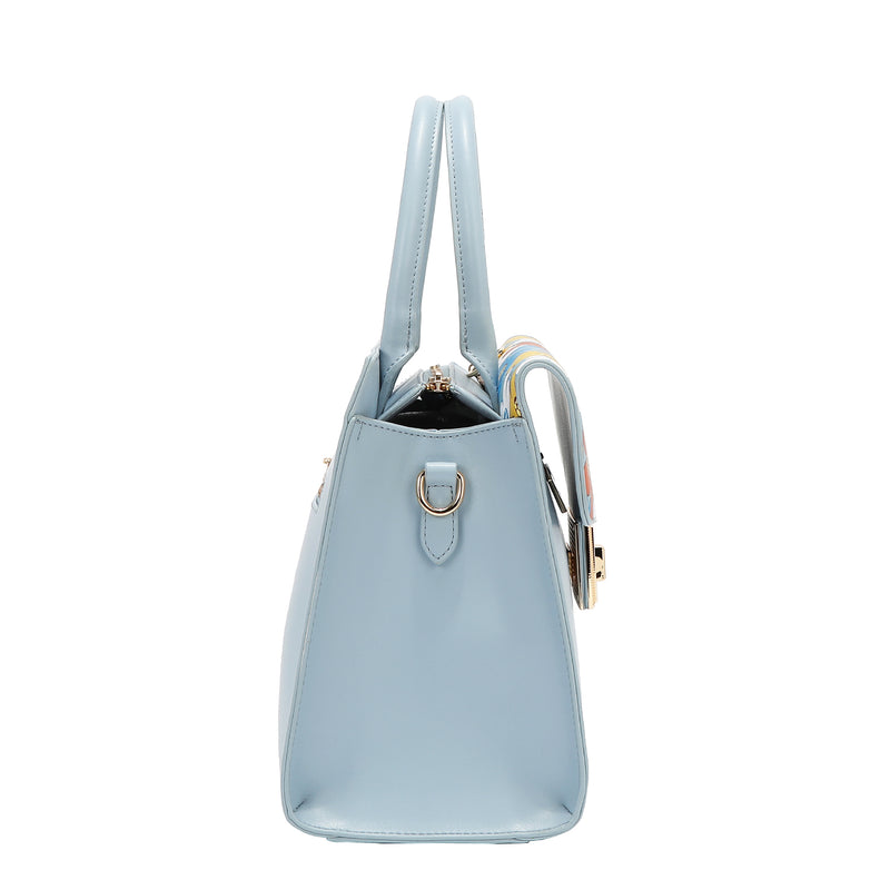 BOLSO SATCHEL POP FLORAL (AZUL)