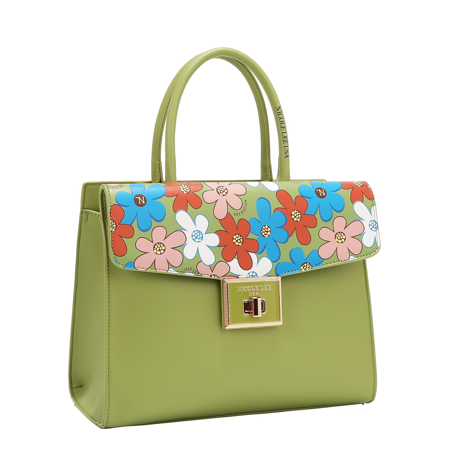 BOLSO SATCHEL POP FLORAL (VERDE)