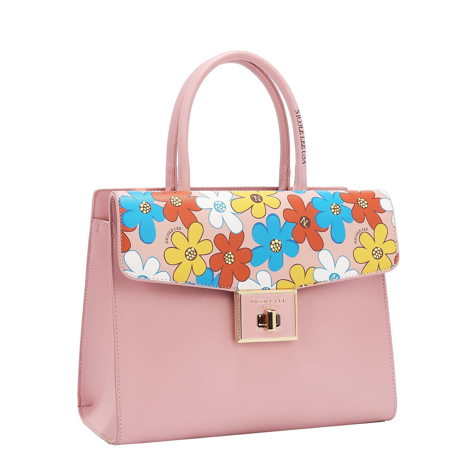 BOLSO SATCHEL POP FLORAL (ROSA)