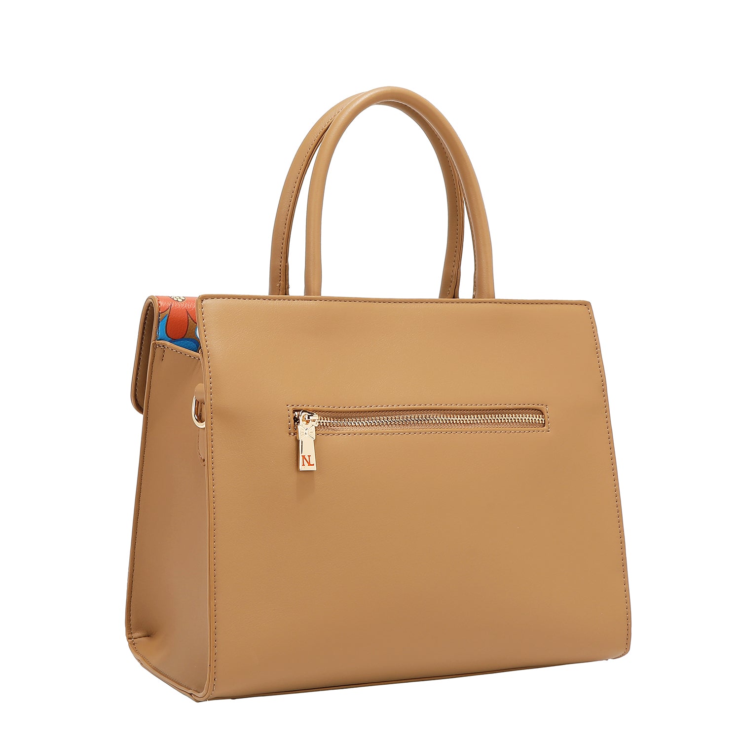 BOLSO SATCHEL POP FLORAL (TAUPE)