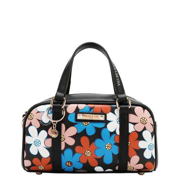 MINI BOLSO BOSTON POP FLORAL (NEGRO)