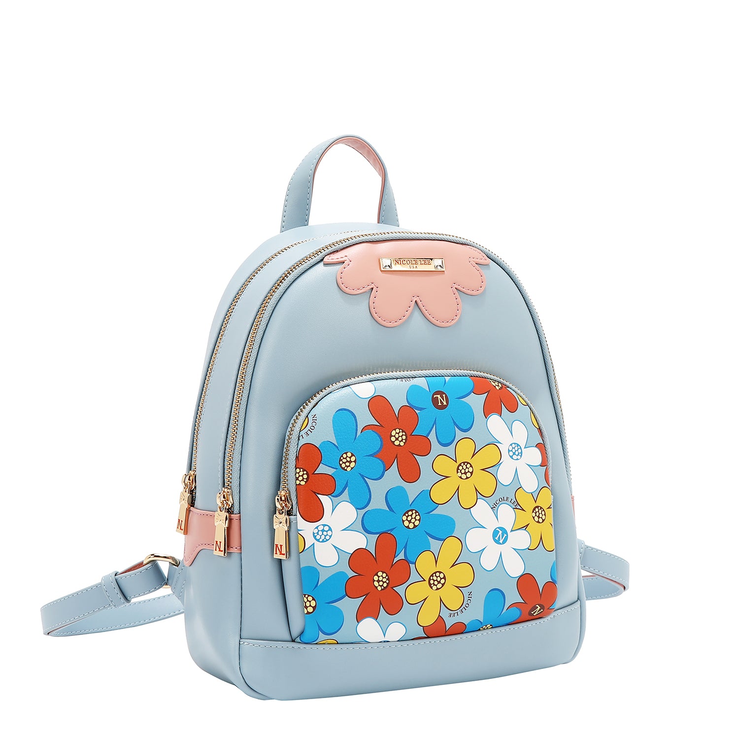MOCHILA POP FLORAL (AZUL)