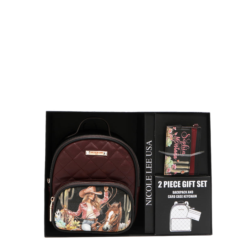 SET DE REGALO 2 PIEZAS (Mochila Mini + Porta Tarjetas) (SOFIA MONTANA)