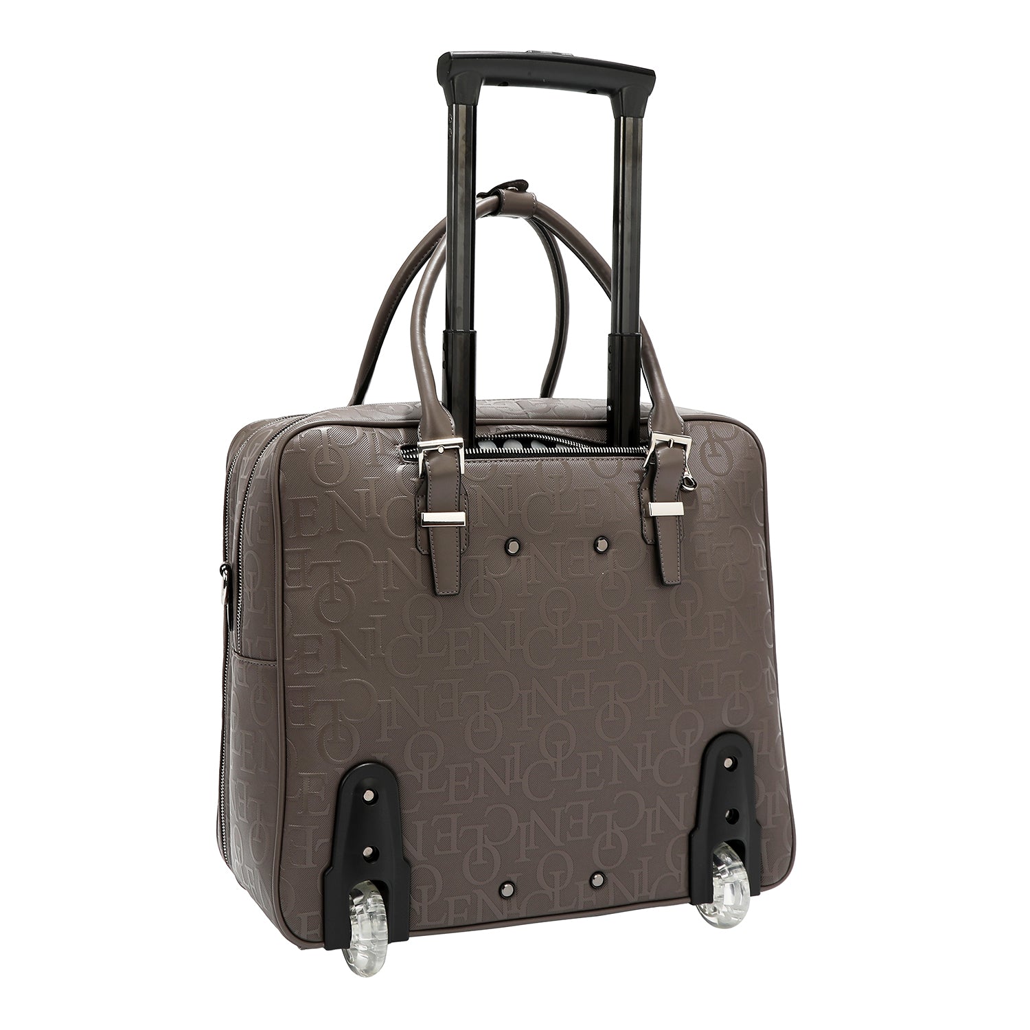 BOLSO RECTANGULAR CON RUEDAS MONOGRAMA (GRIS OSCURO)