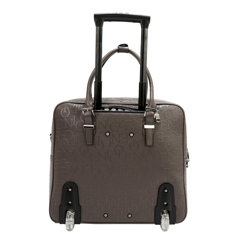 BOLSO RECTANGULAR CON RUEDAS MONOGRAMA (GRIS OSCURO)