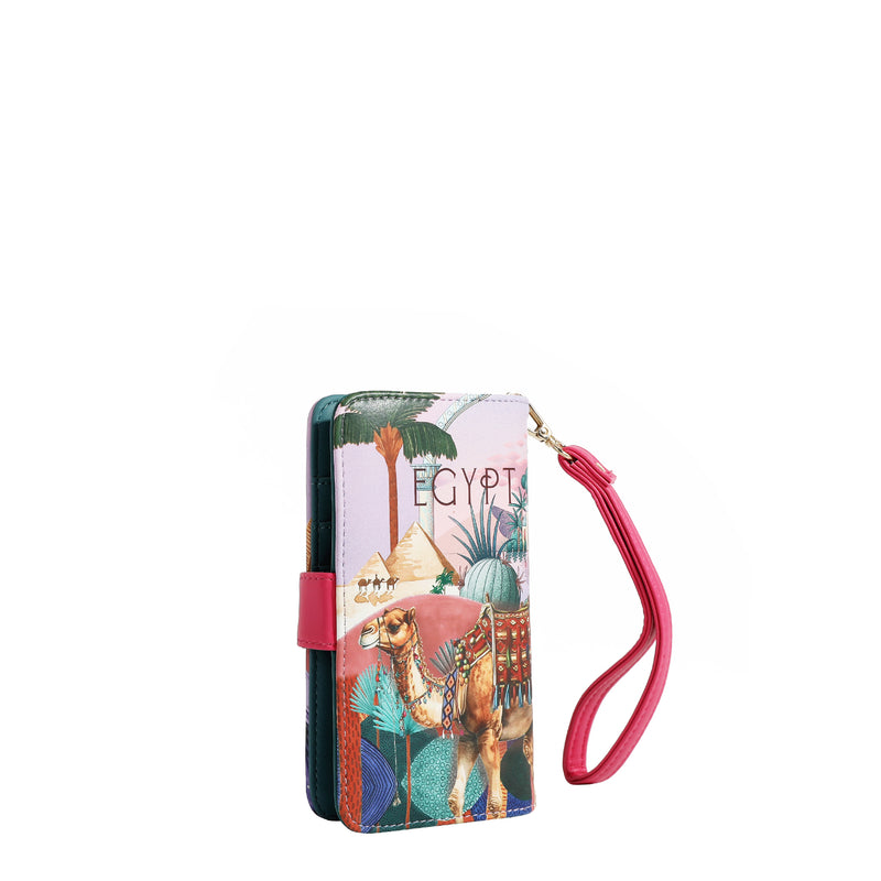 FUNDA DE TELÉFONO Y CARTERA CON LA FIRMA DE NL CON CORREA (QUEEN CLEOPATRA)