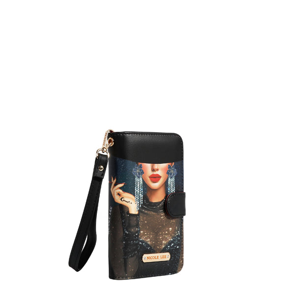 FUNDA DE TELÉFONO Y CARTERA CON LA FIRMA DE NL CON CORREA (SAMANTHA LA BELLEZA)