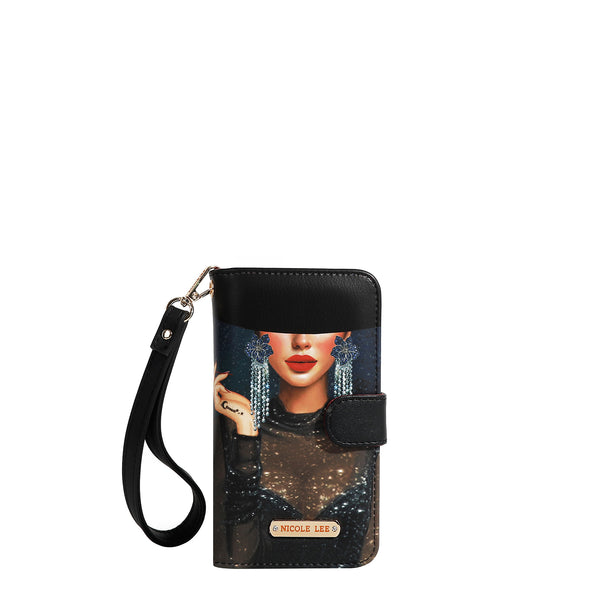FUNDA DE TELÉFONO Y CARTERA CON LA FIRMA DE NL CON CORREA (SAMANTHA LA BELLEZA)