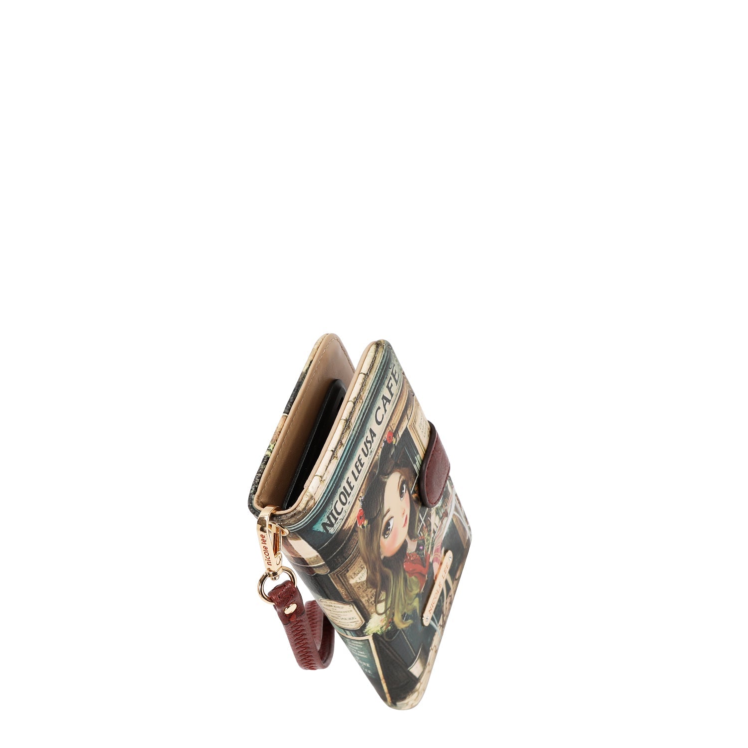 FUNDA DE TELÉFONO Y CARTERA CON LA FIRMA DE NL CON CORREA (VIRTUAL FRIEND)