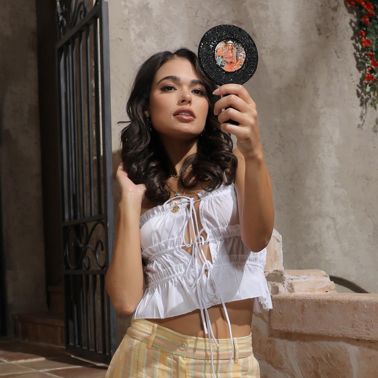 ESPEJO DE MANO REDONDO (SUN & SAND)