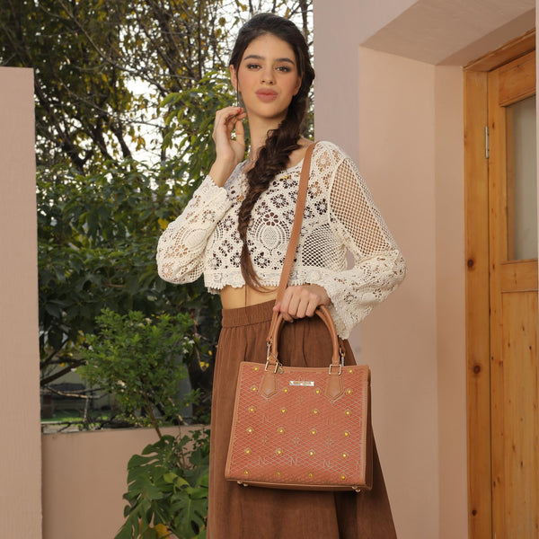 Gracie Structured Tote Bag (White)