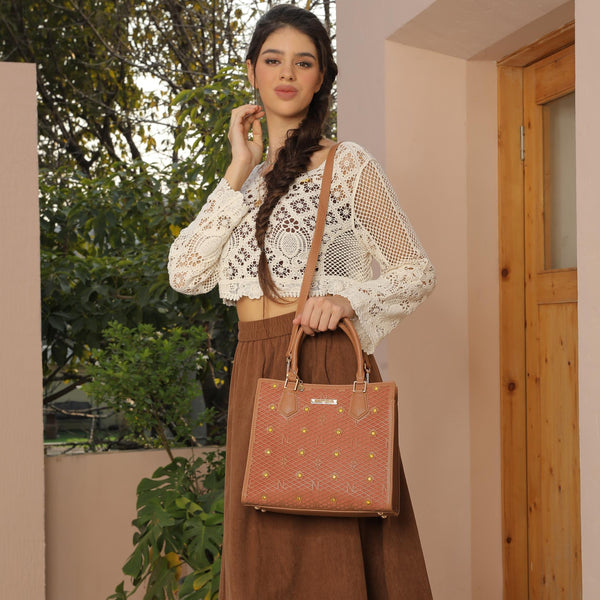 Gracie Structured Tote Bag (Rosa)