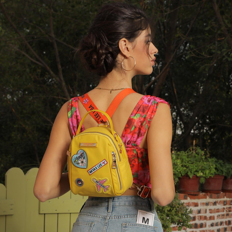 Multipurpose bag with colored patches (blue)