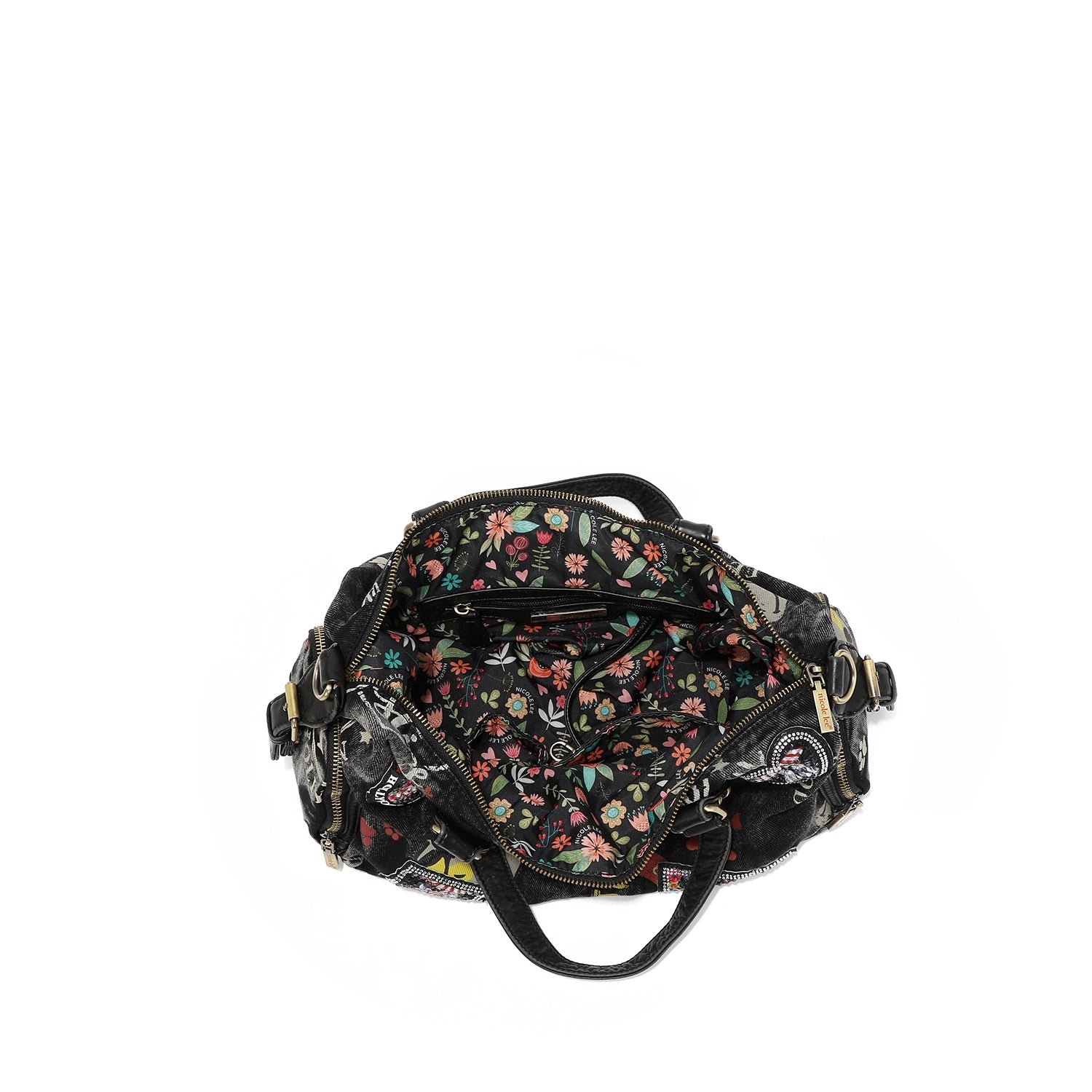 MEDIUM BROWN DENIM FABRIC HANDBAG