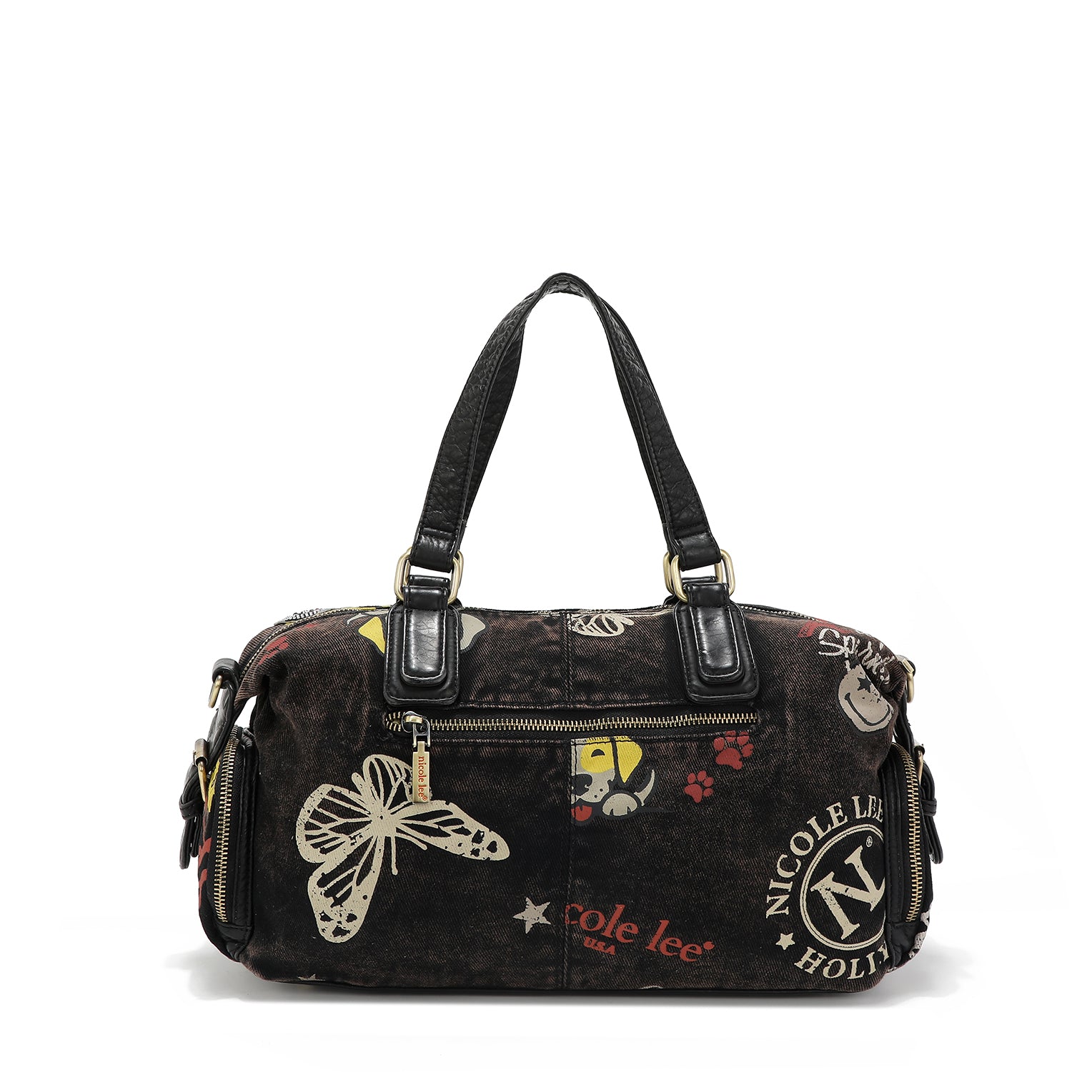 MEDIUM BROWN DENIM FABRIC HANDBAG