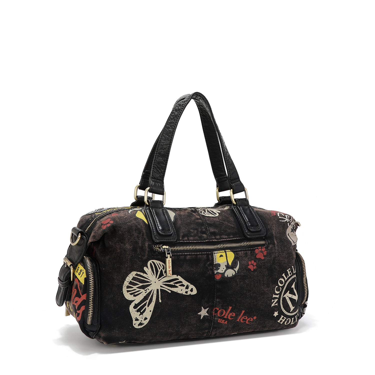 MEDIUM BROWN DENIM FABRIC HANDBAG