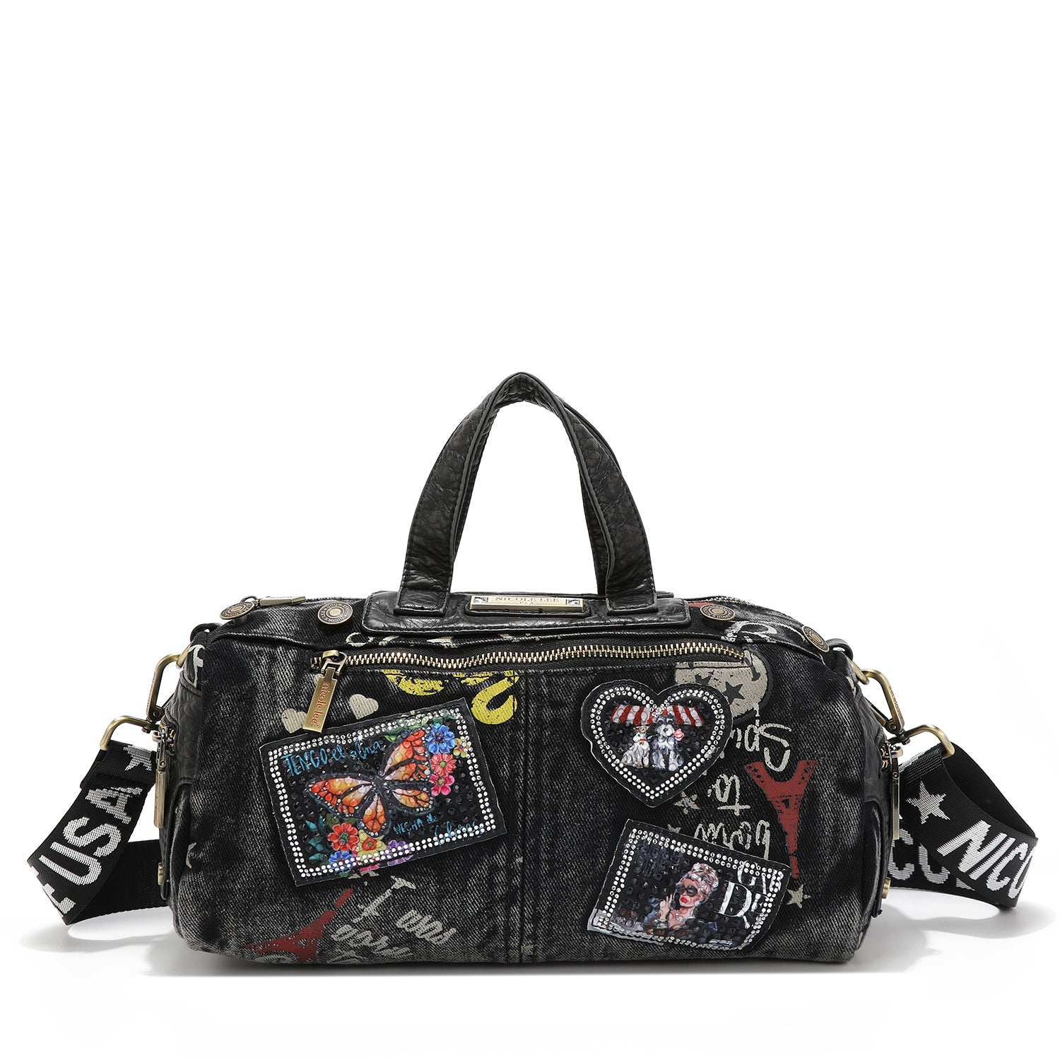 BANDOLERA MEDIANA DE TELA VAQUERA MARRON